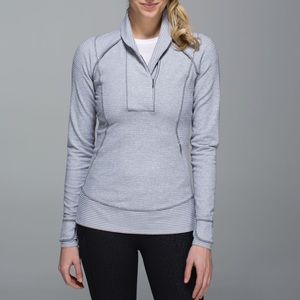 Lululemon Think Fast Pullover Heathered Grey 6